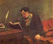 Gustave Courbet Portrait of Charles Baudelaire oil painting on canvas